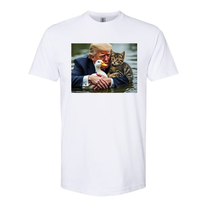 Funny Trump Cat And Duck Memes Christmas Halloween Vote Sign Softstyle CVC T-Shirt