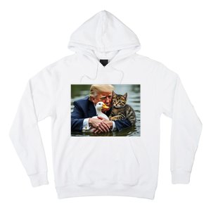 Funny Trump Cat And Duck Memes Christmas Halloween Vote Sign Hoodie