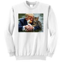 Funny Trump Cat And Duck Memes Christmas Halloween Vote Sign Sweatshirt