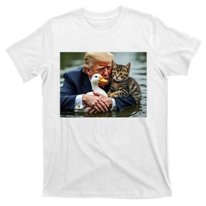 Funny Trump Cat And Duck Memes Christmas Halloween Vote Sign T-Shirt