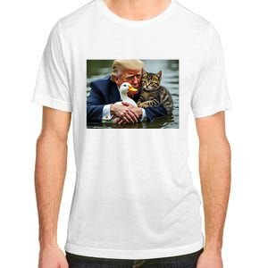 Funny Trump Cat And Duck Memes Christmas Halloween Vote Sign Adult ChromaSoft Performance T-Shirt