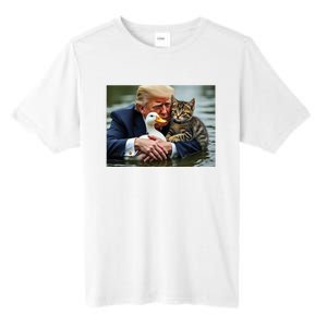 Funny Trump Cat And Duck Memes Christmas Halloween Vote Sign Tall Fusion ChromaSoft Performance T-Shirt