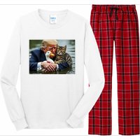 Funny Trump Cat And Duck Memes Christmas Halloween Vote Sign Long Sleeve Pajama Set