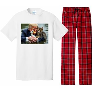 Funny Trump Cat And Duck Memes Christmas Halloween Vote Sign Pajama Set