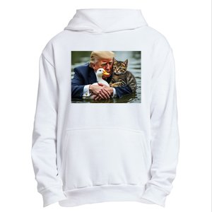 Funny Trump Cat And Duck Memes Christmas Halloween Vote Sign Urban Pullover Hoodie