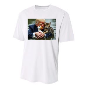 Funny Trump Cat And Duck Memes Christmas Halloween Vote Sign Performance Sprint T-Shirt