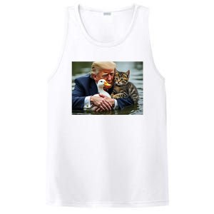 Funny Trump Cat And Duck Memes Christmas Halloween Vote Sign PosiCharge Competitor Tank