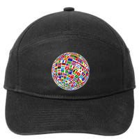 Flags The Countries Of The World Globe Earth World Flags 7-Panel Snapback Hat