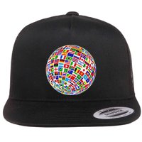 Flags The Countries Of The World Globe Earth World Flags Flat Bill Trucker Hat