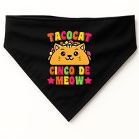 Funny Taco Cat Pun Tacocat Cute Taco Lover Cinco De Meow USA-Made Doggie Bandana