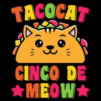 Funny Taco Cat Pun Tacocat Cute Taco Lover Cinco De Meow USA-Made Doggie Bandana