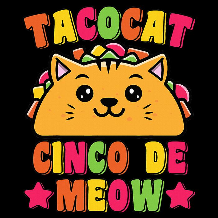 Funny Taco Cat Pun Tacocat Cute Taco Lover Cinco De Meow USA-Made Doggie Bandana