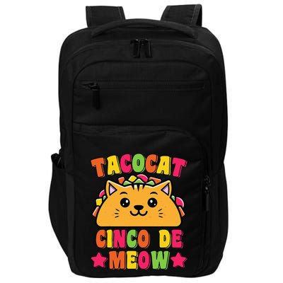Funny Taco Cat Pun Tacocat Cute Taco Lover Cinco De Meow Impact Tech Backpack