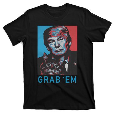 Funny Trump Cat Grab Em Vintage Retro Trump Gift T-Shirt