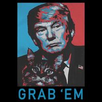 Funny Trump Cat Grab Em Vintage Retro Trump Gift Button