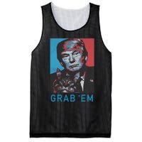 Funny Trump Cat Grab Em Vintage Retro Trump Gift Mesh Reversible Basketball Jersey Tank