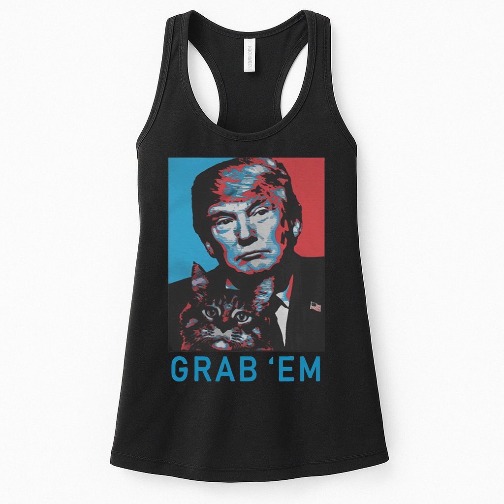 Funny Trump Cat Grab Em Vintage Retro Trump Gift Womens Tank Top
