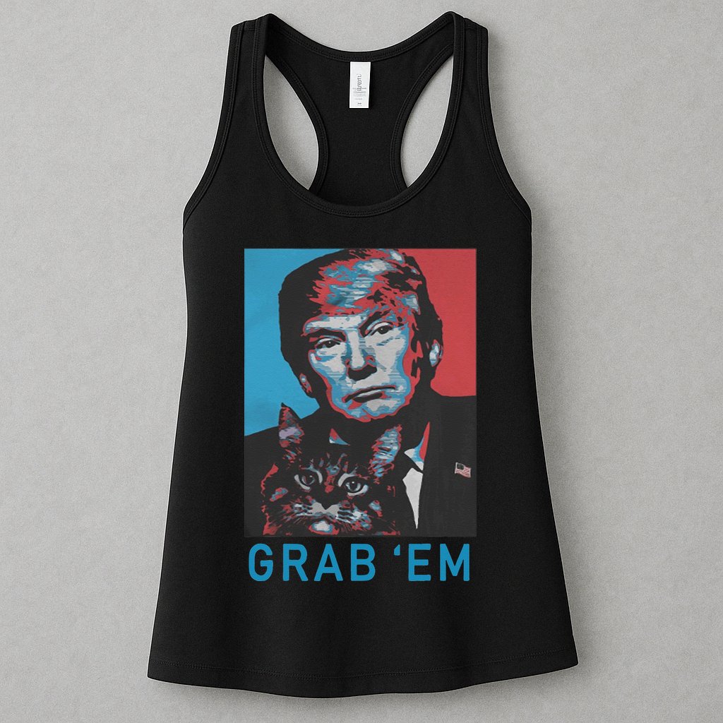 Funny Trump Cat Grab Em Vintage Retro Trump Gift Womens Tank Top