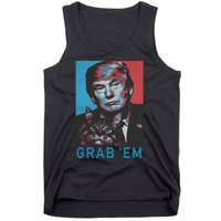 Funny Trump Cat Grab Em Vintage Retro Trump Gift Tank Top