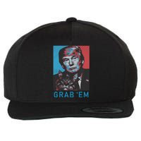 Funny Trump Cat Grab Em Vintage Retro Trump Gift Wool Snapback Cap