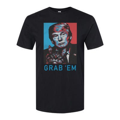 Funny Trump Cat Grab Em Vintage Retro Trump Gift Softstyle® CVC T-Shirt