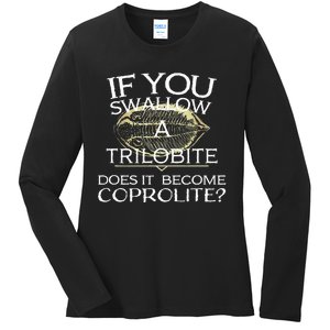 Funny Trilobite Coprolite Fossil Lover Dino Poop Ladies Long Sleeve Shirt