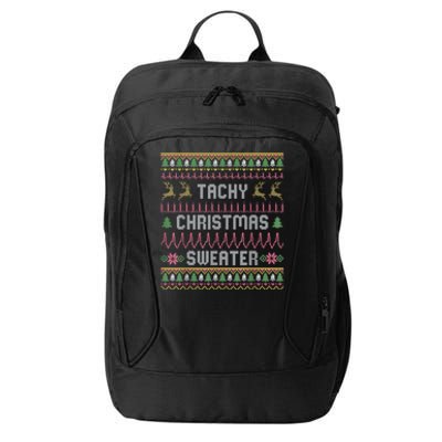 Funny Tachy Christmas Sweater Medical Cardiac Icu Nurse Ugly City Backpack