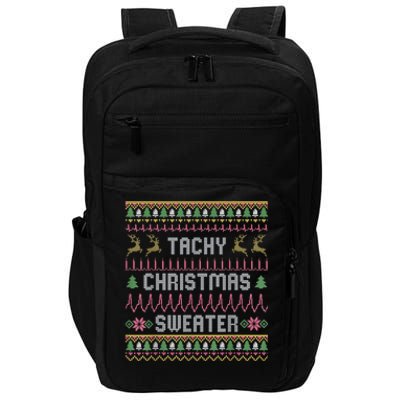 Funny Tachy Christmas Sweater Medical Cardiac Icu Nurse Ugly Impact Tech Backpack