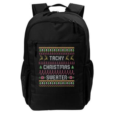 Funny Tachy Christmas Sweater Medical Cardiac Icu Nurse Ugly Daily Commute Backpack