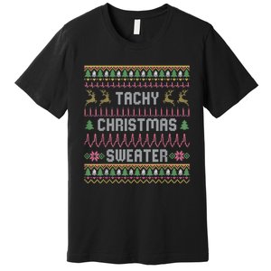 Funny Tachy Christmas Sweater Medical Cardiac Icu Nurse Ugly Premium T-Shirt