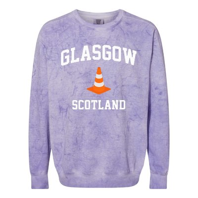 Funny Traffic Cone Glasgow Scotland Colorblast Crewneck Sweatshirt