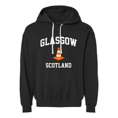 Funny Traffic Cone Glasgow Scotland Garment-Dyed Fleece Hoodie