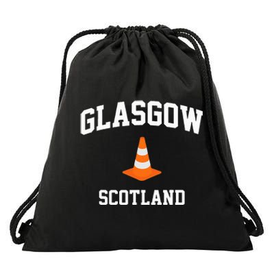 Funny Traffic Cone Glasgow Scotland Drawstring Bag