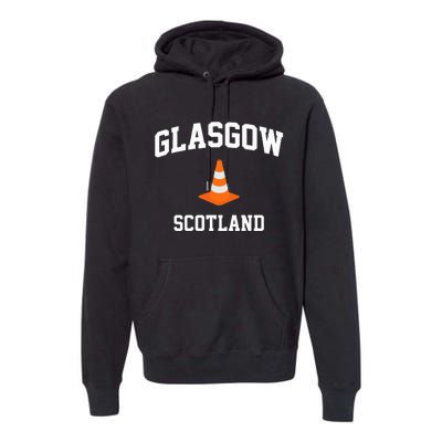 Funny Traffic Cone Glasgow Scotland Premium Hoodie