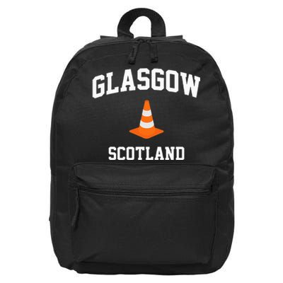 Funny Traffic Cone Glasgow Scotland 16 in Basic Backpack