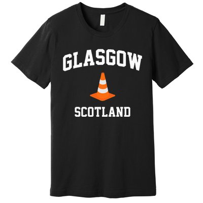 Funny Traffic Cone Glasgow Scotland Premium T-Shirt