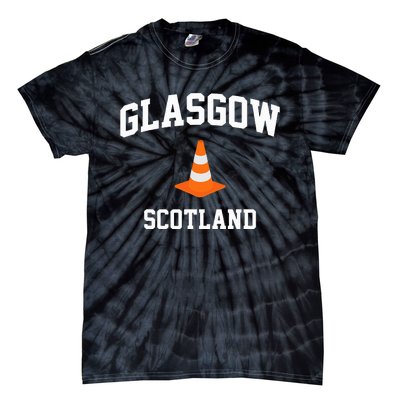 Funny Traffic Cone Glasgow Scotland Tie-Dye T-Shirt