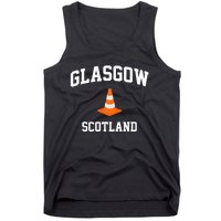 Funny Traffic Cone Glasgow Scotland Tank Top