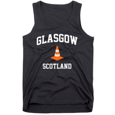 Funny Traffic Cone Glasgow Scotland Tank Top