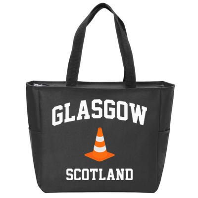 Funny Traffic Cone Glasgow Scotland Zip Tote Bag