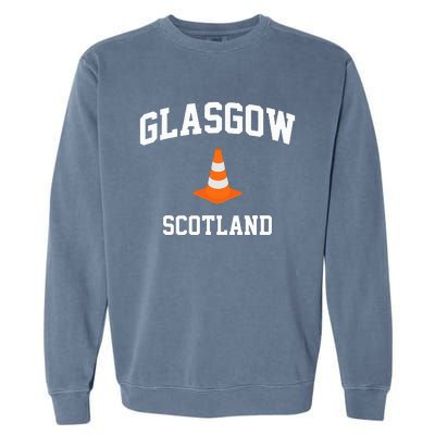 Funny Traffic Cone Glasgow Scotland Garment-Dyed Sweatshirt