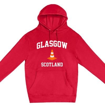 Funny Traffic Cone Glasgow Scotland Premium Pullover Hoodie