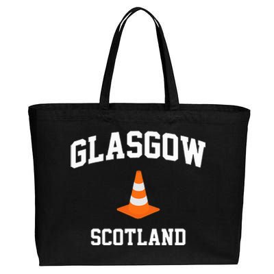 Funny Traffic Cone Glasgow Scotland Cotton Canvas Jumbo Tote