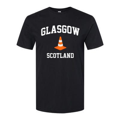 Funny Traffic Cone Glasgow Scotland Softstyle CVC T-Shirt