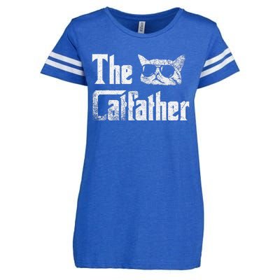 Funny The Catfather Cool Cat Daddy Glasses Gift Enza Ladies Jersey Football T-Shirt