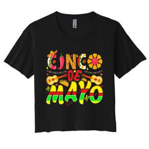 funny taco Cinco De Mayo Lets Fiesta Squad 5 De Mayo Mexican Women's Crop Top Tee