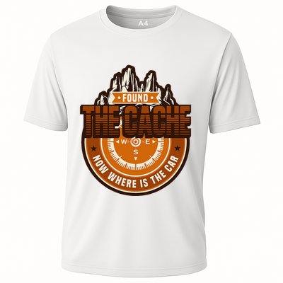 Found The Cache Now Where Is The Car Geocache Cooling Performance Crew T-Shirt