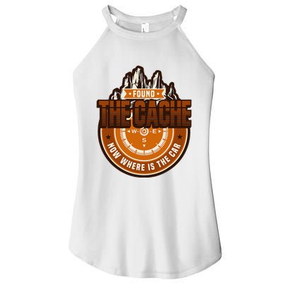 Found The Cache Now Where Is The Car Geocache Women's Perfect Tri Rocker Tank