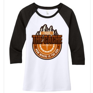 Found The Cache Now Where Is The Car Geocache Women's Tri-Blend 3/4-Sleeve Raglan Shirt