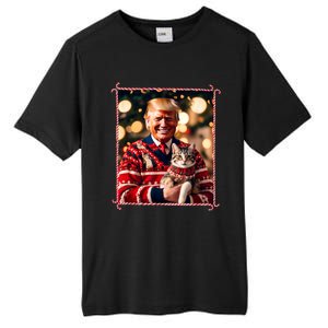 Funny Trump Christmas Sweater For Cat Lovers Tall Fusion ChromaSoft Performance T-Shirt